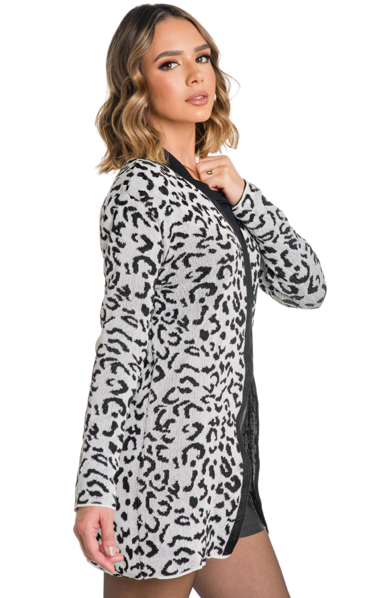 Casaco Feminino Animal Print Tricot (FRANCINE)