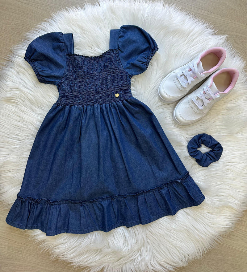 Vestido Blogueirinha  Mãe e Filha Lara Jeans (VESTBLMAEFLARA)