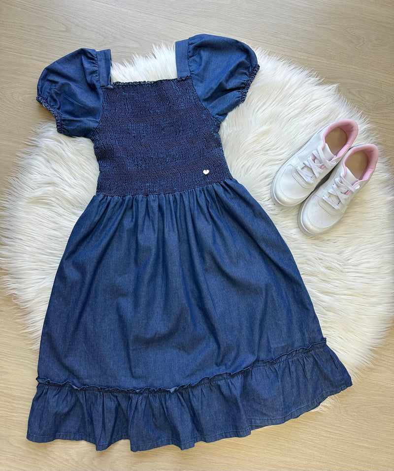 Vestido Blogueirinha  Mãe e Filha Lara Jeans (VESTBLMAEFLARA)