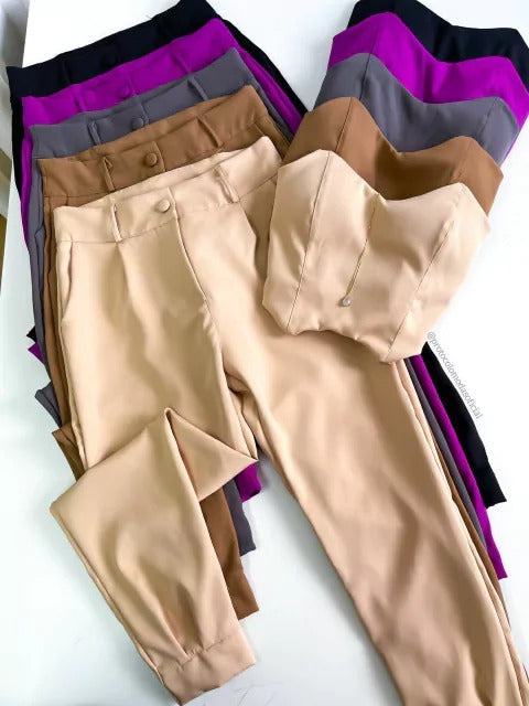 Conjunto Feminino de Cropped Sem Alça e Calça Jogger Fran Ref.783 (207564515)