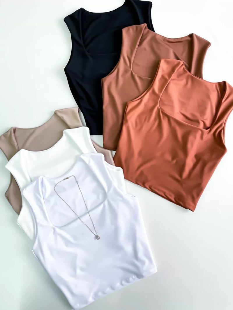 Cropped Feminino em Suplex Decote Quadrado Seleste Ref.1014 (1234567001892414381