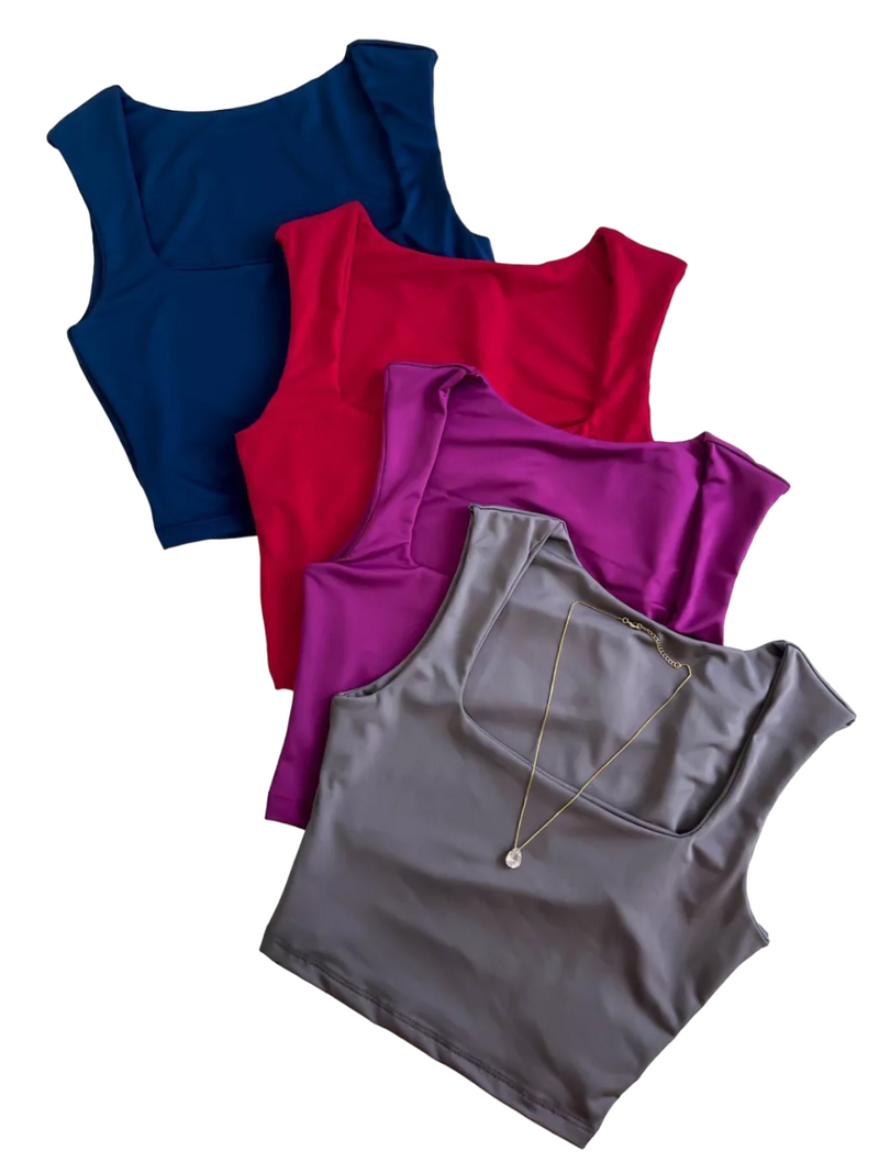 Cropped Feminino em Suplex Decote Quadrado Seleste Ref.1014 (1234567001892414381